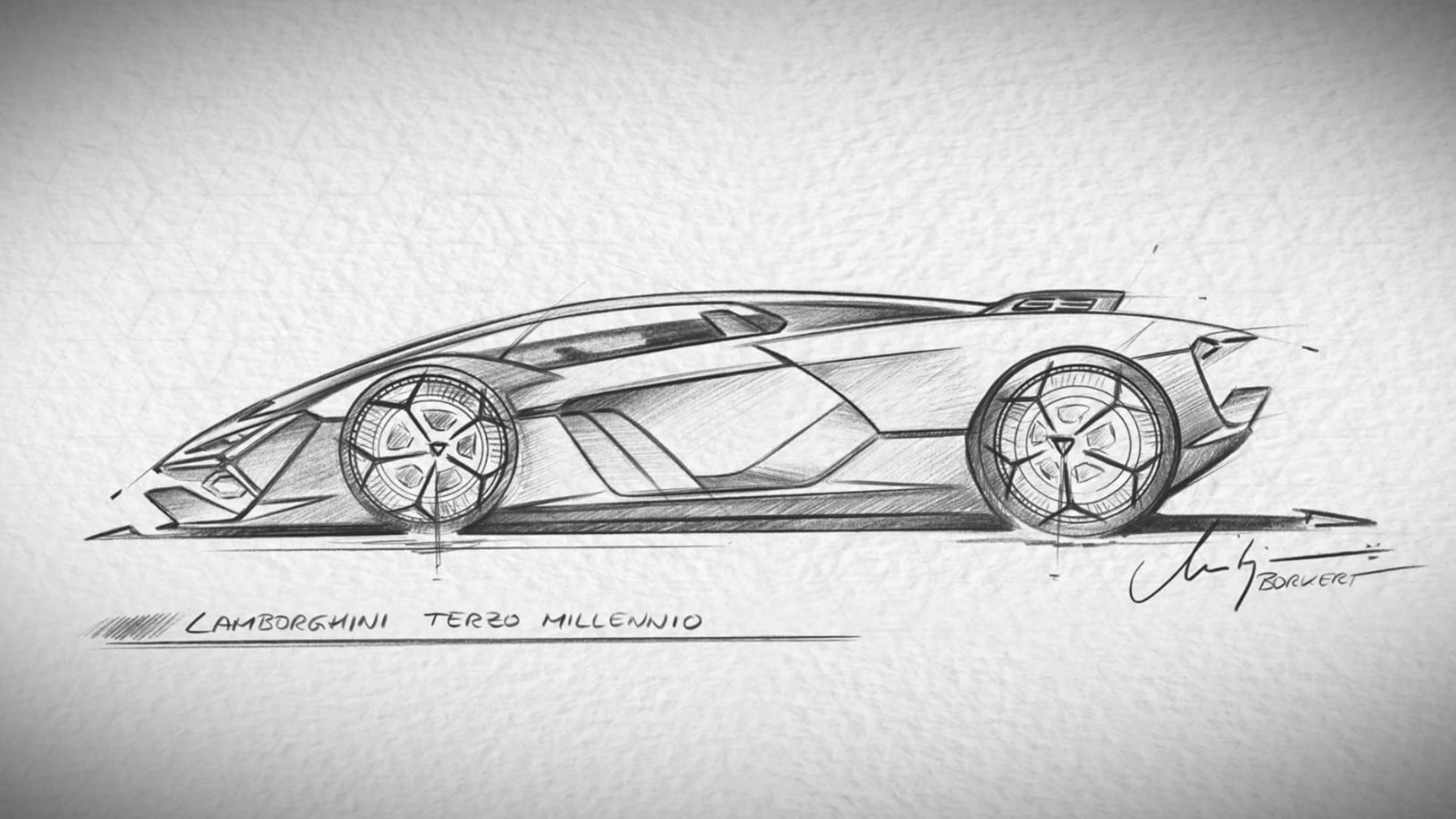 Lamborghini - Car design sketches. Studio drawings of Lamborghini cars.
