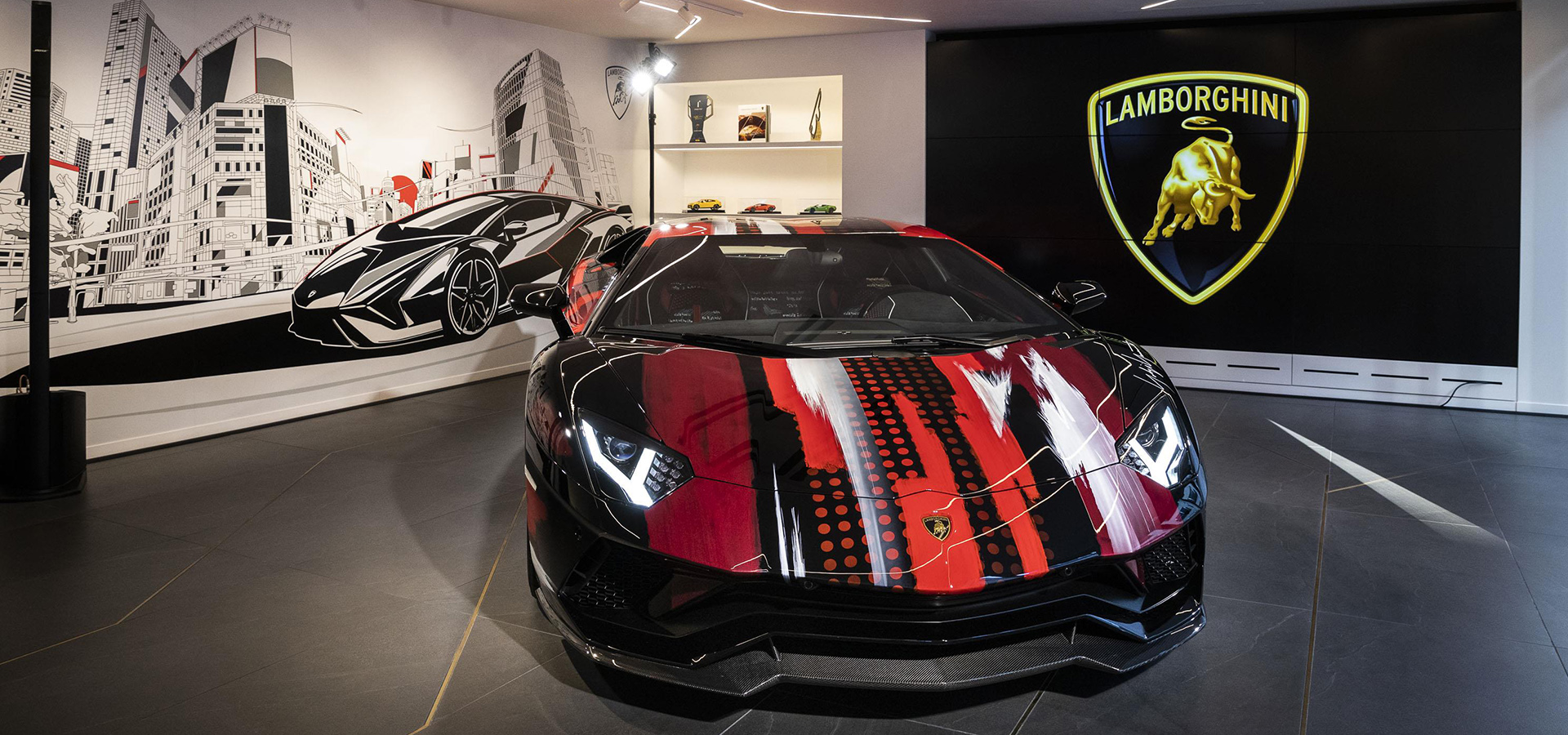 The Yamamoto Aventador S at Lamborghini Lounge Tokyo