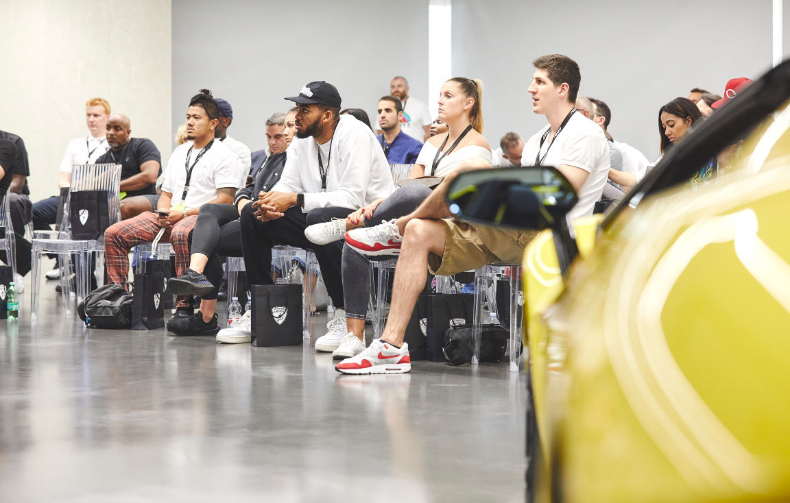 NBPA basketball players attend the speech by Stefano Domenicali